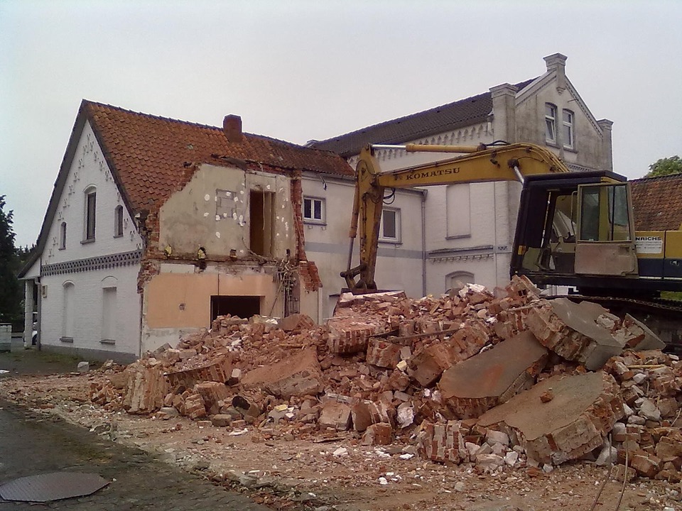 house under demolition