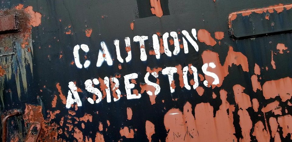 caution asbestos warning sign